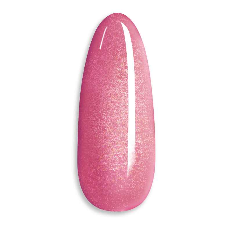 Stralende polygel 'Twinkling Pink', prachtig roze met fijne glitters, gemakkelijk te gebruiken en duurzaam. Perfect voor een feestelijke look.